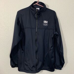 USA Olympic Commitee Navy Fleece Zip Front Jacket
